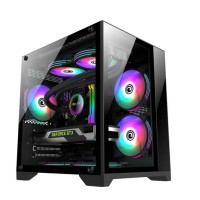 WINTECH SKYVIEW X2 BK M-ATX GAMING CASING WITH 3 ARGB FAN 